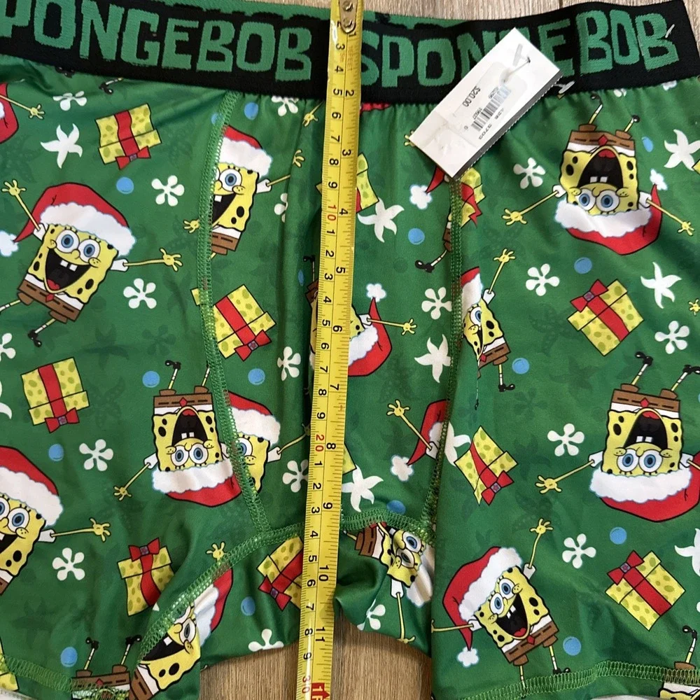 SpongeBob SquarePants Men's‎ Holiday Santa Boxer Brief Stretch Size Large NEW